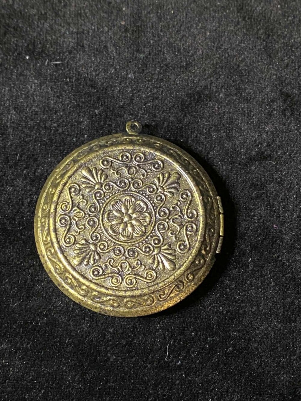 Vintage Inspired Pill Round Locket Pendant Brass Victorian